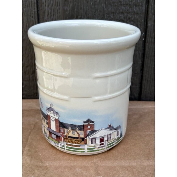 Longaberger Homestead Pottery Kitchen Utensil Crock 6.75" Ceramic 2 Quart - Picture 2 of 8